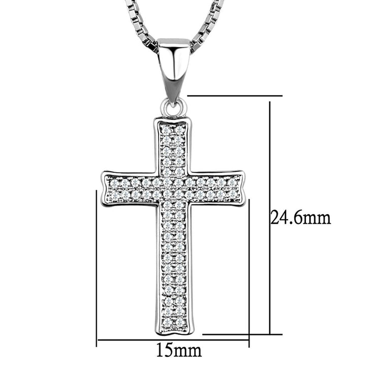 Rhodium Brass Chain Pendant with AAA Grade.