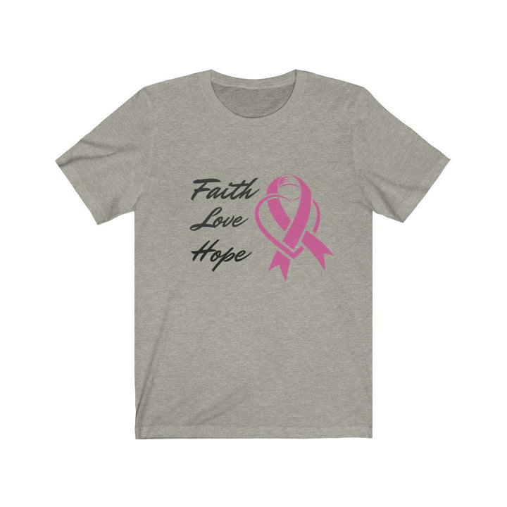 Faith Love Hope Pink Ribbon Theme T-Shirt.