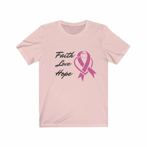 Faith Love Hope Pink Ribbon Theme T-Shirt.