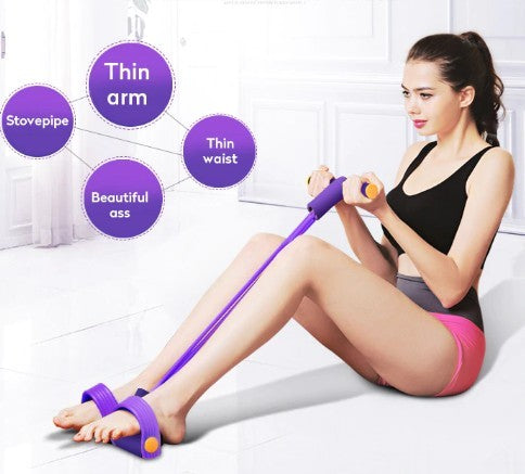 Portable Fitness Resistance Band with Pedal.