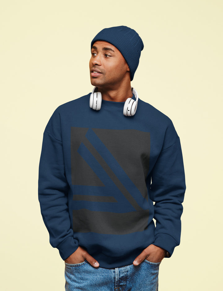 Slanted Logo Crewneck Sweatshirt.