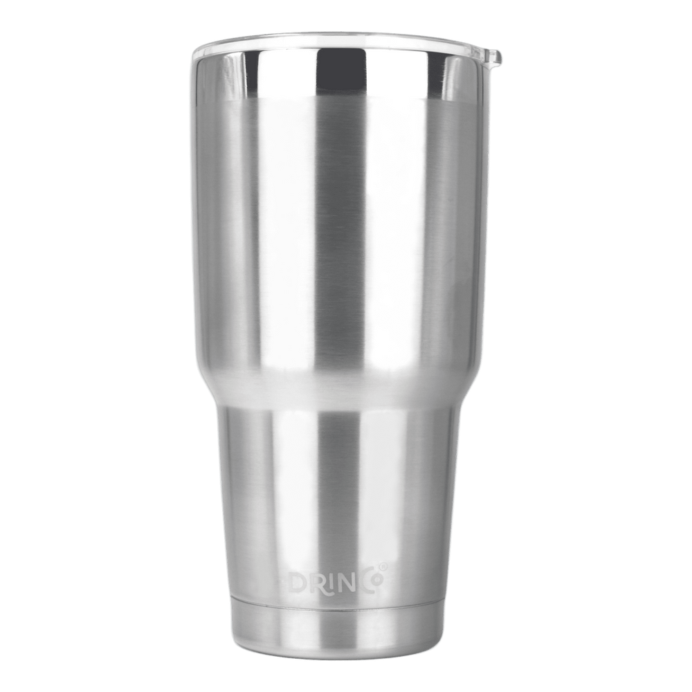 DRINCO® 30oz Insulated Tumbler Spill Proof Lid w/2 Straws (Brushed).