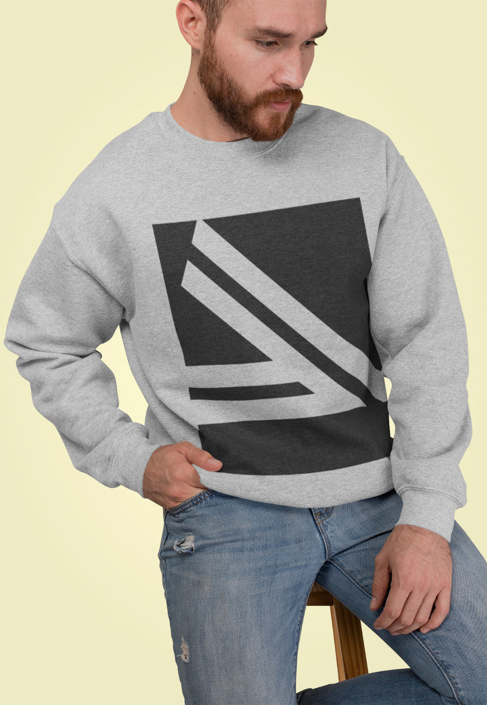 Slanted Logo Crewneck Sweatshirt.